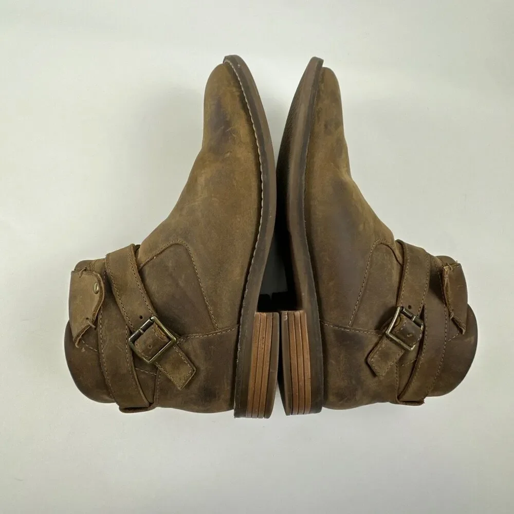 Clarks Camzin Dime Ankle Boot Bootie Brown Leather Side Zip Buckle Strap Women 7 - Picture 12 of 14